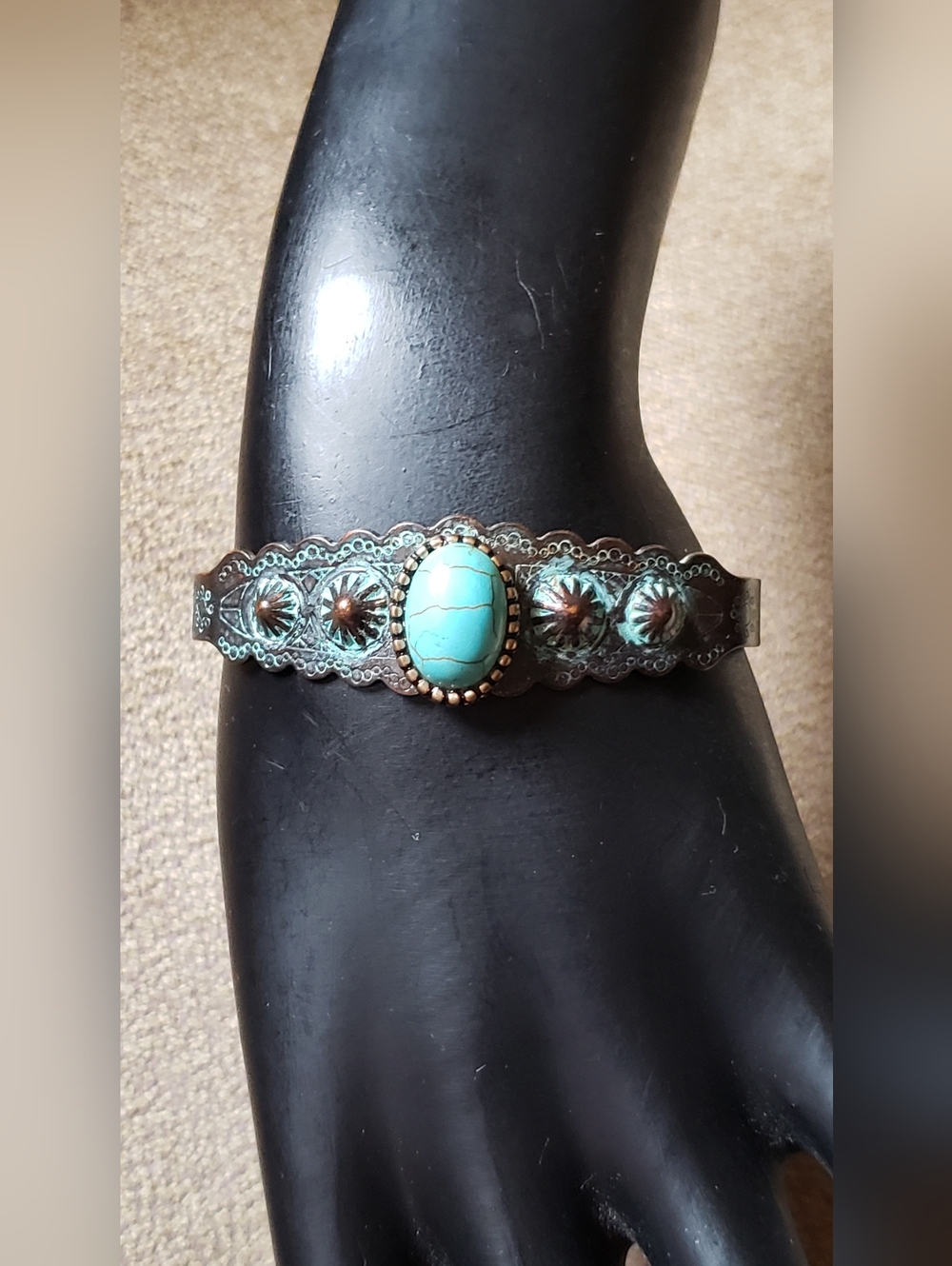 Turquoise Stone Cuff Bracelet